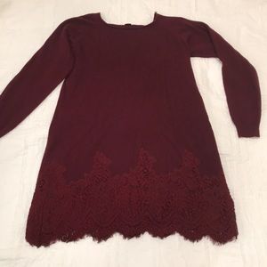 maroon sweater dress
